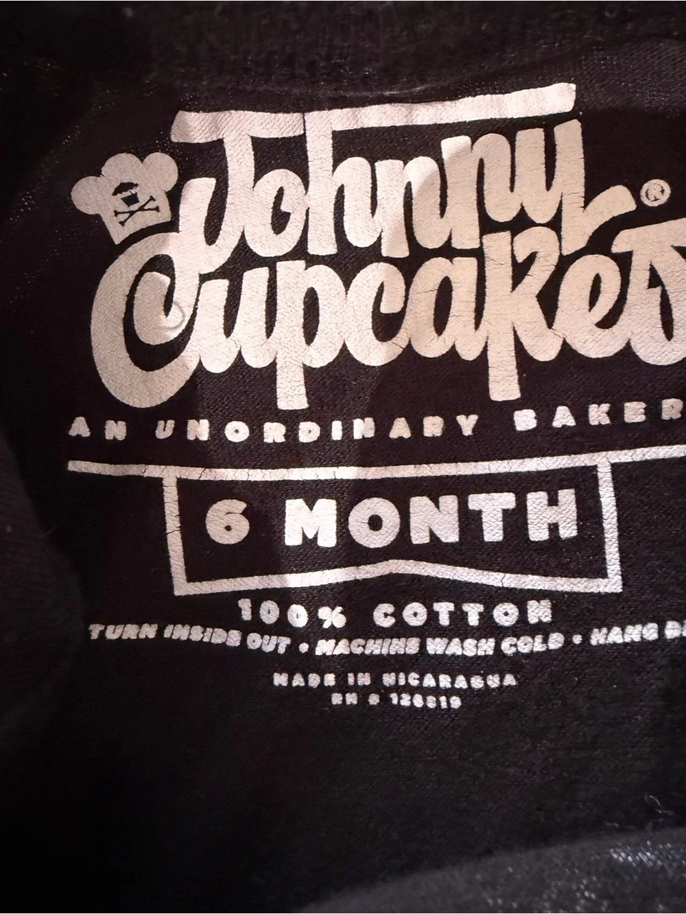Johnny Cupcakes Black Cross Bones Bodysuit 6 months